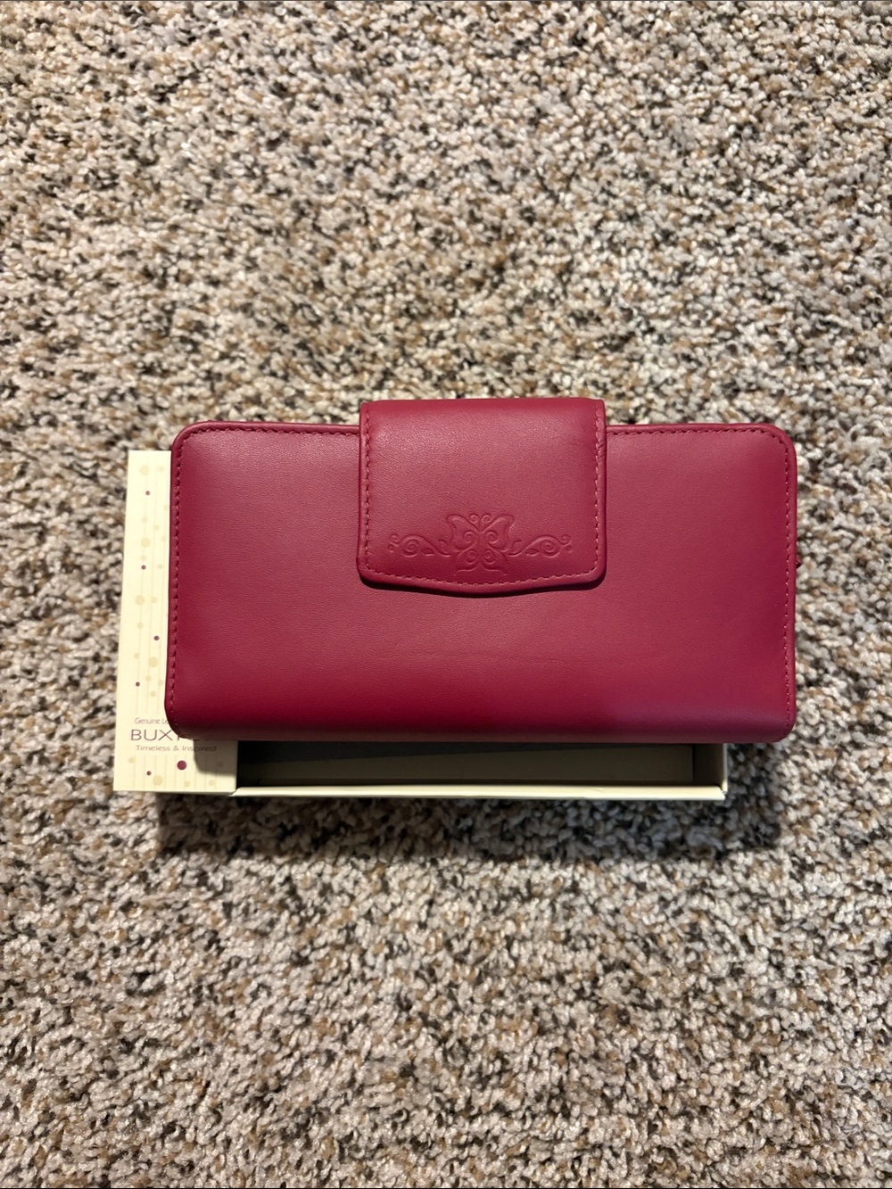 Buxton Raspberry Red Leather Wallet